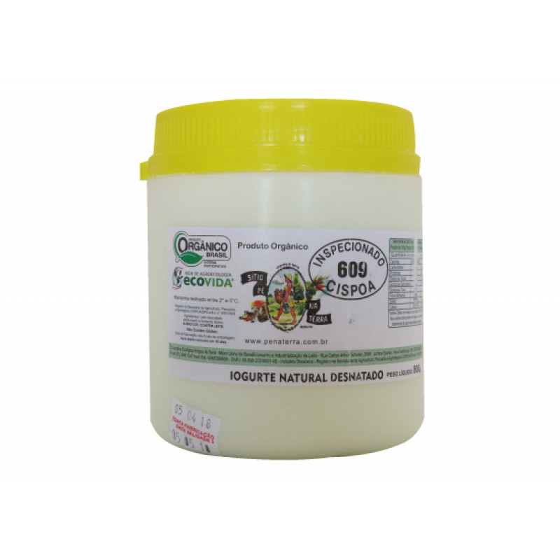 Iogurte Natural Orgânico Desnatado 800g Iogurte Natural Orgânico Desnatado 800g